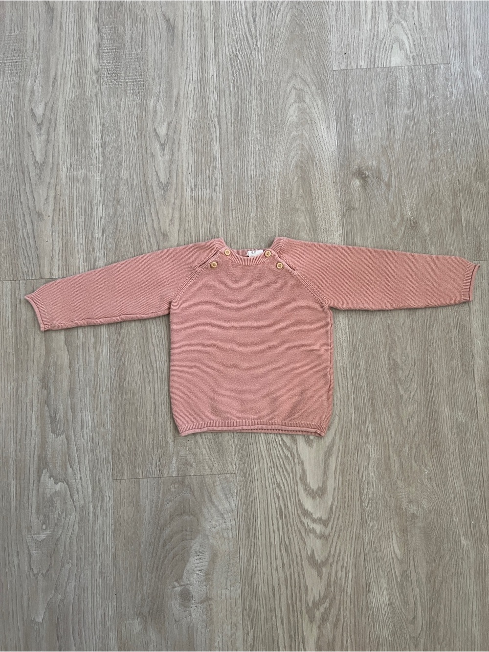 H&M Baby Knit Sweater Pants 2 Piece Set 12M Dusty Pink 100% Organic Cotton - Picture 2 of 8